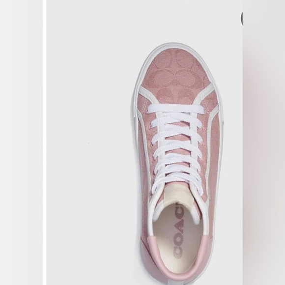 COACH HIGH TOP PLATFORM SNEAKERS CITYSOLE SIGNATURE JACQUARD CANVAS SIZES 9 & 10 - Picture 6 of 7